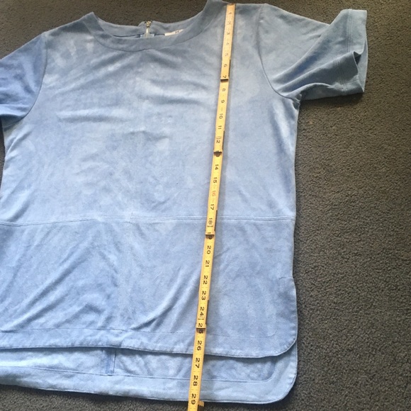 H by Halston light blue suede Blouse - Picture 3 of 7